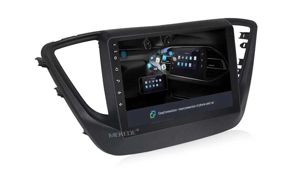 MEKEDE HD 1024x600 автомобильный Радио Мультимедиа Видео плеер навигация gps Android для hyundai solaris no dvd 2 din verna