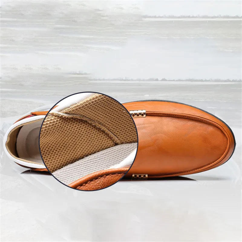 Italian Leather Men Casual Shoes Luxury Brand Mens Loafers Moccasins Breathable Slip on Black Driving Soft 2019 | Обувь