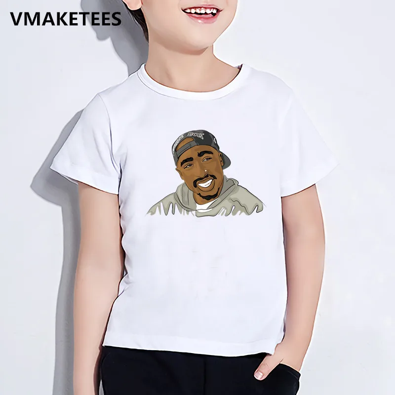 HKP287N Детская футболка с принтом «Тупак 2pac» в стиле хип-хоп Детская летняя футболка с короткими рукавами для мальчиков и девочек забавная повседневная одежда для малышей HKP287 - Цвет: HKP287N