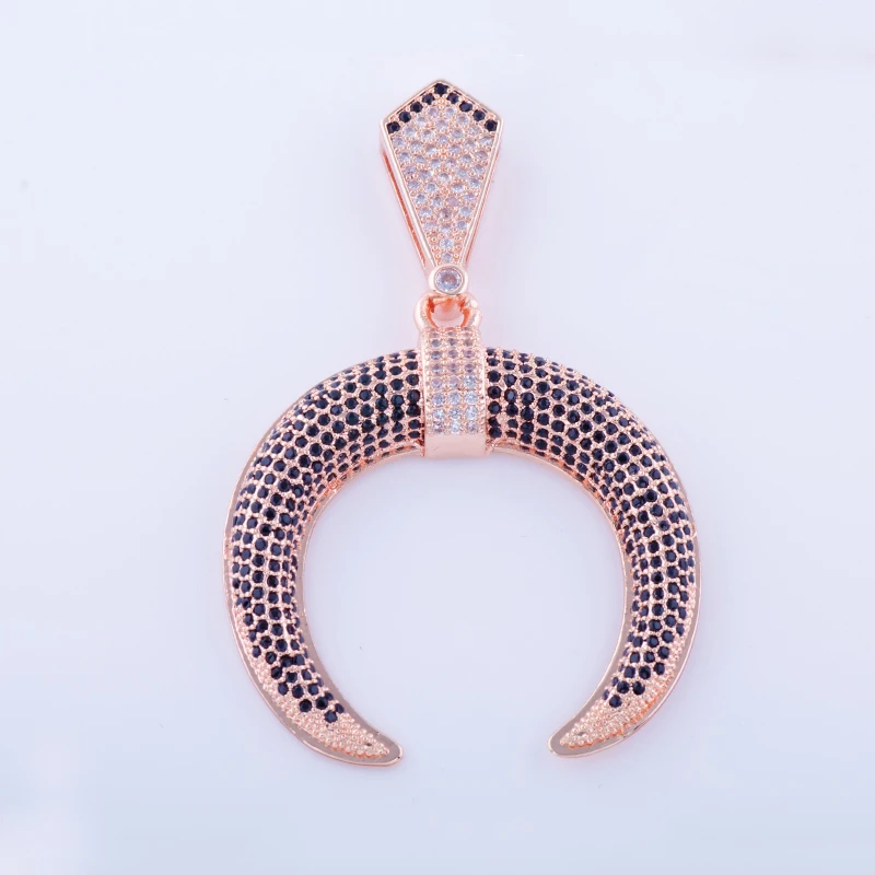 Лидер продаж винтажные Подвески в виде Луны из черного циркона для изготовления