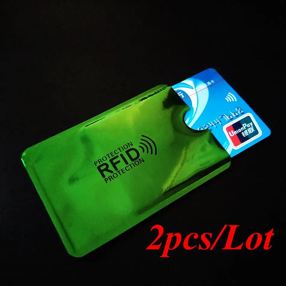 2 2 шт., анти-Rfid, кредитный держатель для карт, банк, Id карта, сумка, Обложка, держатель, идентификационный защитный чехол, портативный держатель для визиток - Цвет: 2