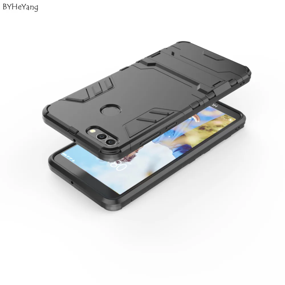 BYHeYang чехол для Huawei Y9 2018 Y 9 тонкий Робот Броня резиновая ТПУ ПК 2в1 телефона Enjoy 8 Plus |