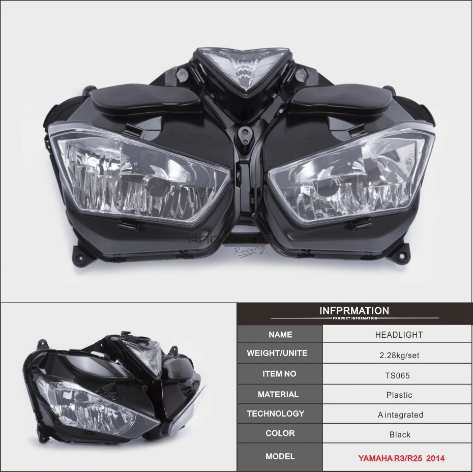 Лидер продаж мотоциклетные фары HID светодиодный передний фонарь для Yamaha R25 R3 2014-2016