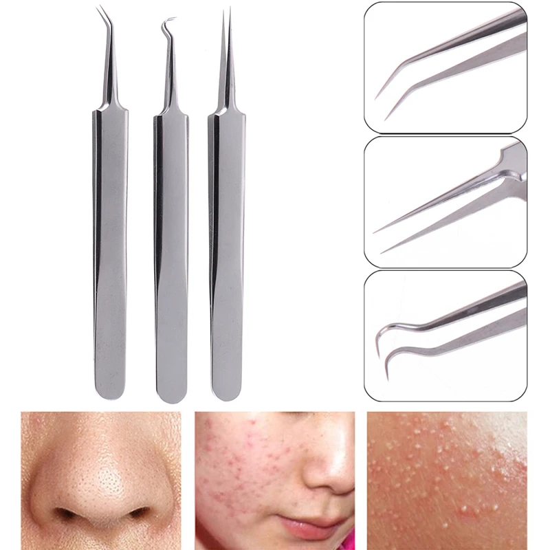 3 шт./компл. прецизионный Пинцет из нержавеющей стали изогнутые тонкие