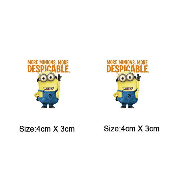 Minions-1S Гладильные наклейки с миньонами, железные нашивки для одежды, теплопередача для мальчиков, футболка, джинсы, аксессуары для самостоятельной сборки, заплатки, а-уровень, моющиеся - Цвет: Minions-1S