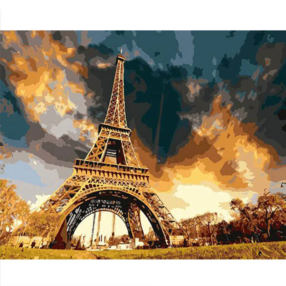 Paint 3 Картина с пейзажем, Раскраска по номерам, картины с номерами, картины с цифрами Pintar por Numeros oleo, холст Peinture numero - Цвет: Paint 3