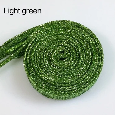 Light Green Цветные мужские и женские шнурки для кроссовок с металлическим блеском, блестящий шнурок золотого цвета, серебристые плоские шнурки, спортивная обувь для бега, шнуровка - Цвет: Light Green