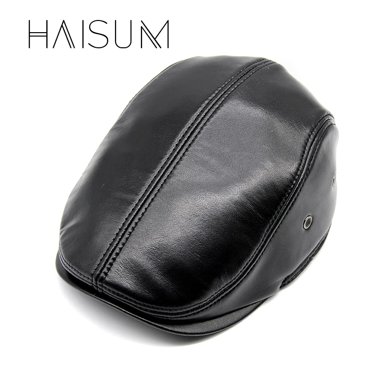 Специальное предложение 2018 года мужская Кепка из натуральной кожи Haisum лидер