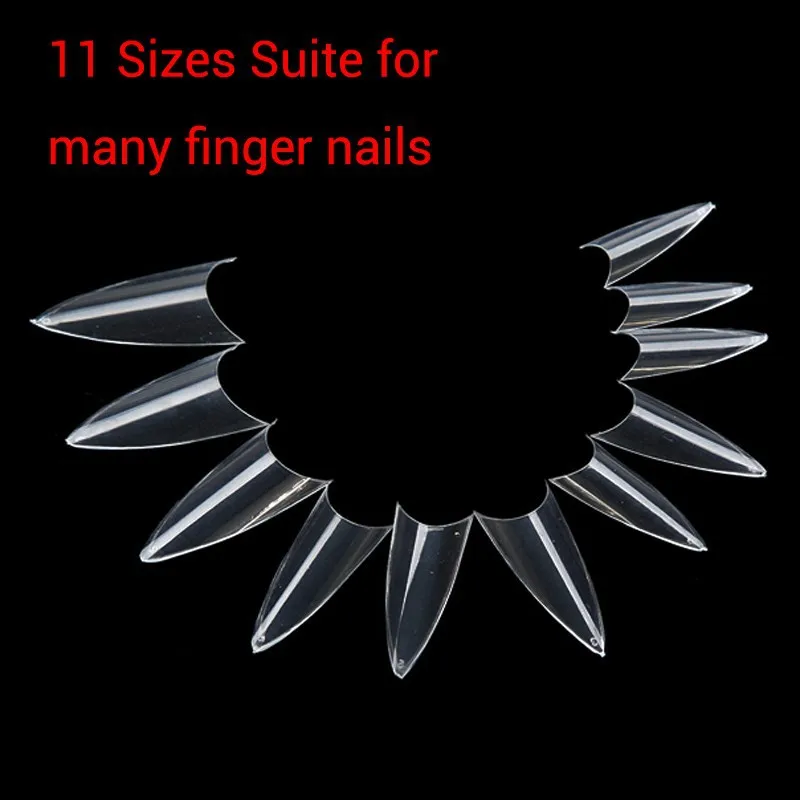 500 шт. накладные ногти на шпильках прозрачные белые акриловые УФ-гель для