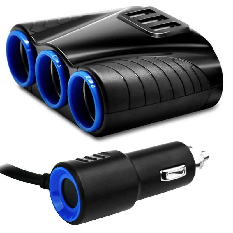 Новый DC 12V светодиодные ленты 3 Way розетка для автомобильного прикуривателя