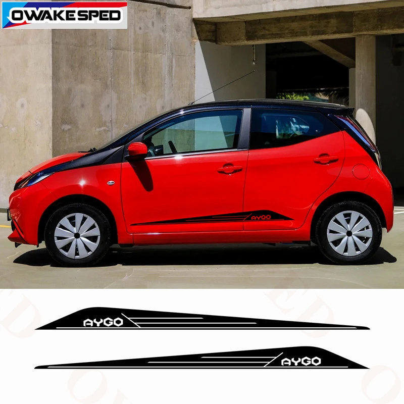 Наклейки с боковой юбкой для автомобиля для Toyota AYGO- индивидуальный стиль спортивные полосы виниловые наклейки