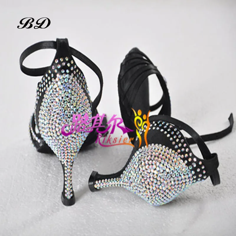 Woman Standard Dance Shoes Brand Party Ballroom Latin Girl Sports Diamond Brown High Quality Dancing Discount BD 211 Match