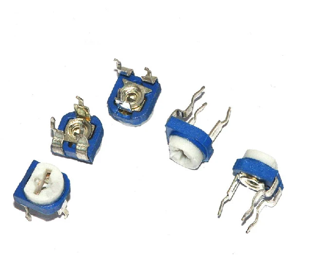 

Free shipping 100pcs/lot Blue white Adjustable resistor 103 10k Horizontal Potentiometer