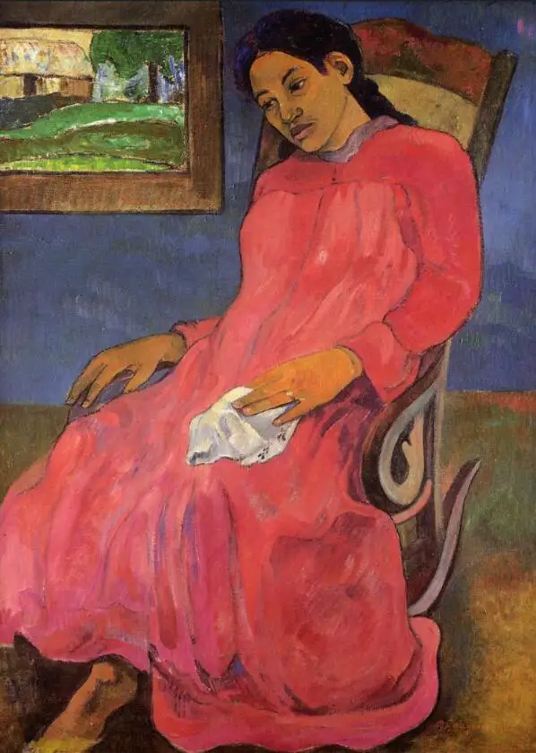 

High quality Oil painting Canvas Reproductions Melancholic (1891) by Paul Gauguin hand painted