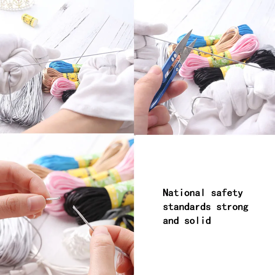 Nylon Rope 20M/Lot Satin Cords 1mm DIY String Accessary Findings Baby Silicone Teething Plastic Clip Baby Teether