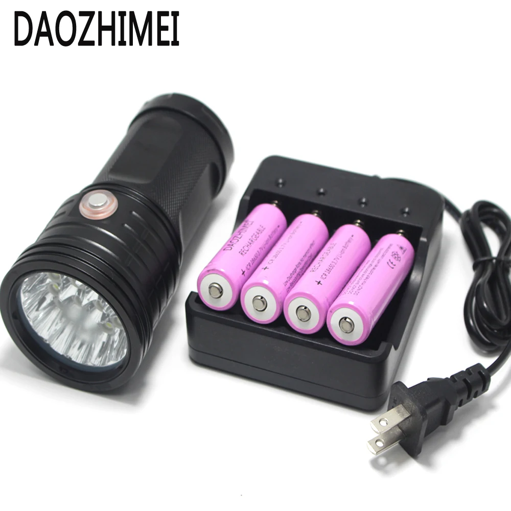 

8000 Lumen Powerful LED Flashlight 18*T6 XM-L T6 LED Hunting Flashlight 3 Modes USB Charging Searchlight Power Bank Light