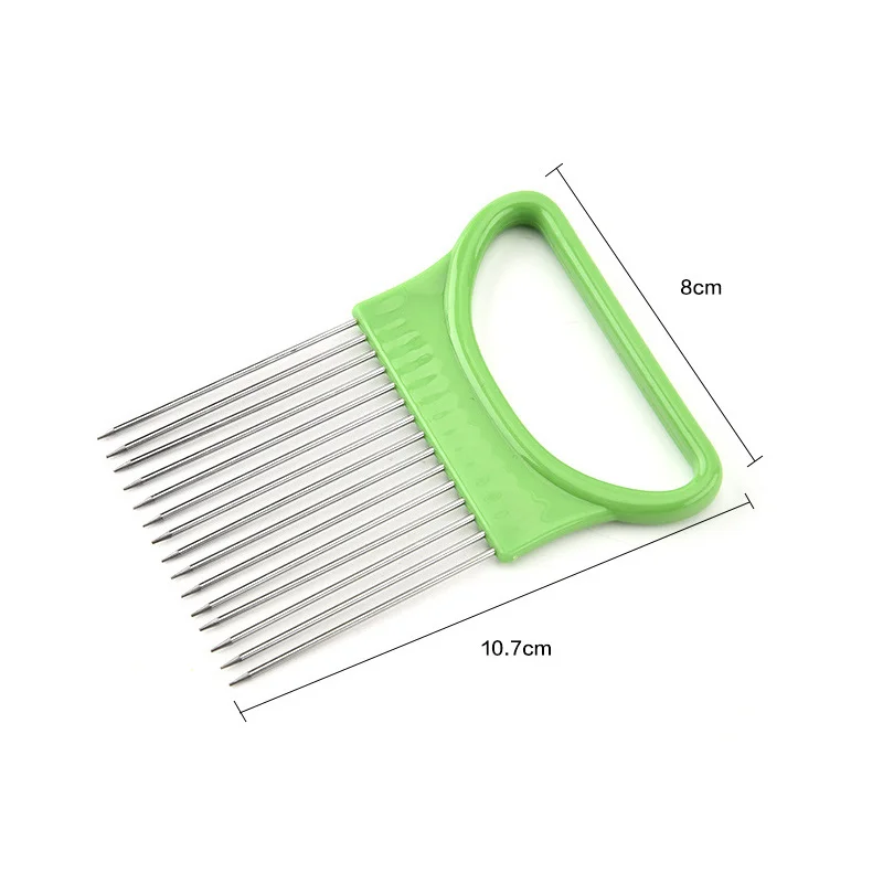 Легкий разрез лук держатель вилка из нержавеющей стали помидорорезка Резак