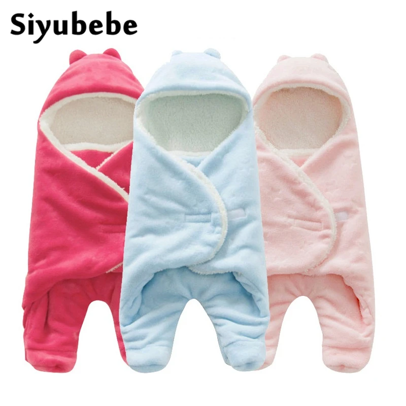 

2017 New Infant Swaddling Coral Fleece Baby Blanket Thicken and Keep Warm Ropa Bebe Envelope Baby Blanket for Newborn 68*80cm