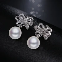 elegant flower design pendientes high quality pearl earring 2017 fashion jewelry drop earring for women christmas gifts e 010