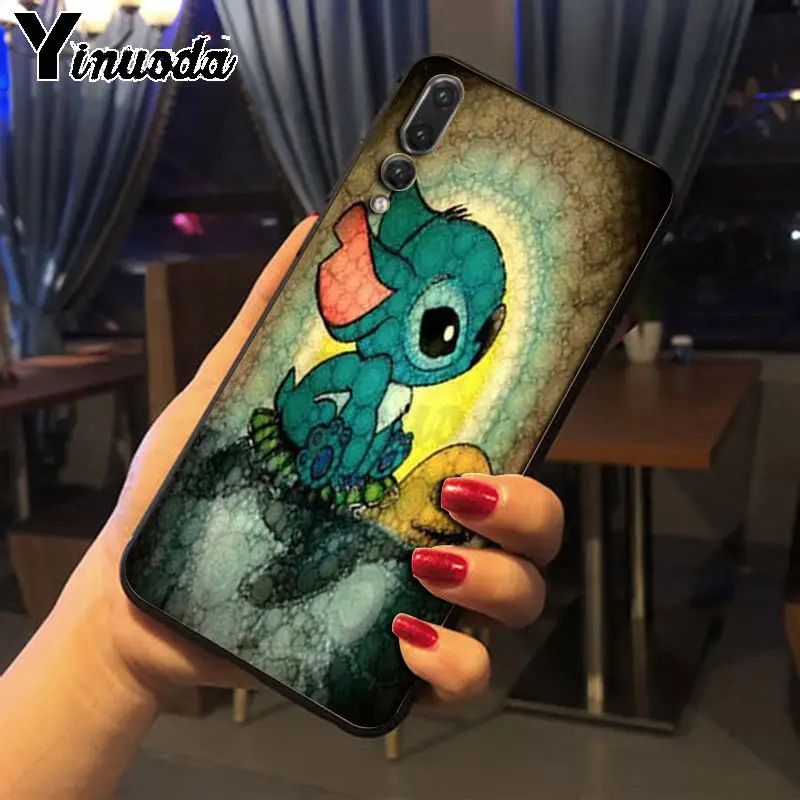 Yinuoda милый стежок Ohana черный мягкий чехол для телефона из ТПУ huawei p20 pro p20lite nova 3i mate20