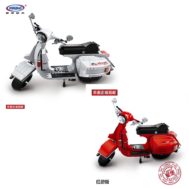 Блок Xingbao 03002 настоящий креативный технический Классический конструктор Vespa P200 Moto