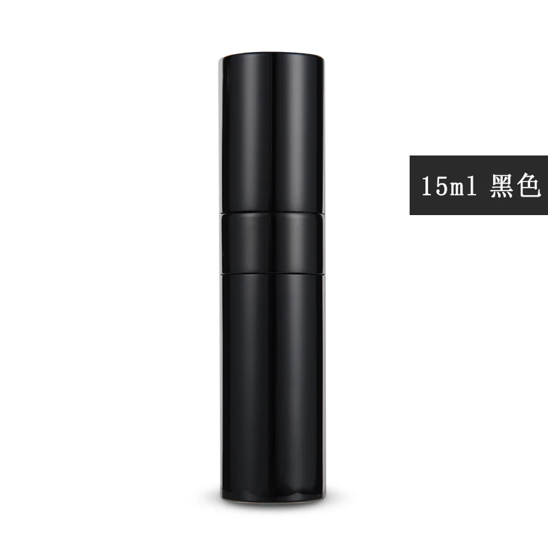 8ml10ml15ml20ml металлический алюминиевый флакон для духов, косметический флакон с распылителем, портативная пустая бутылка для путешествий, стекло с вкладышем - Цвет: Black 15ml