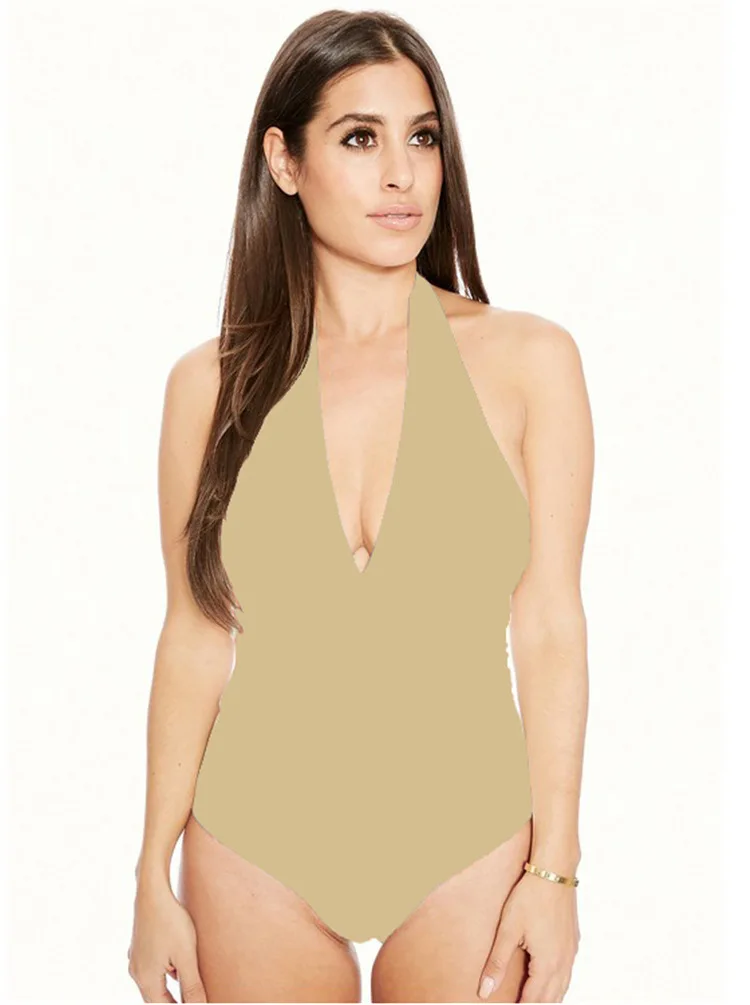 2019 European and American women's New 9-color sexy Triangle one-piece top wild shirt Summer Beach Bathing Suits female |
