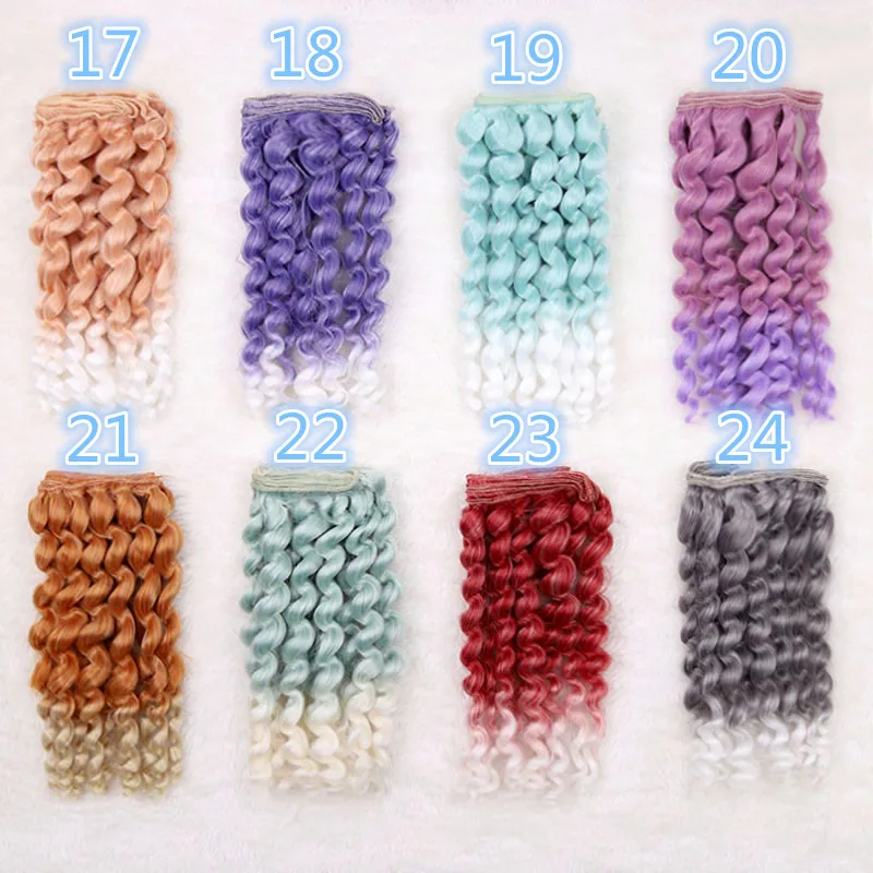 Куклы парики 15 см * 100 1/3 1/4 1/6 BJD SD Blyth салонная кукла Вьющиеся волны волос градиент