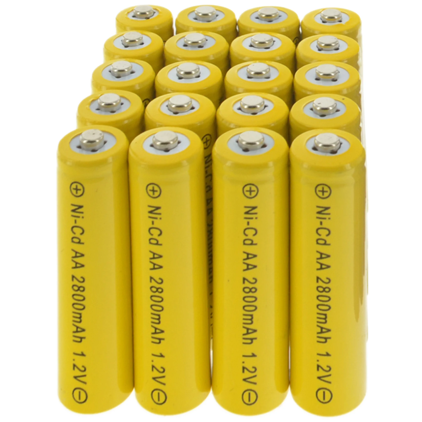 20x AA батарея 2800mAh 1 2 V батареи оптом никель кадмиевые перезаряжаемые NI Cd Yel|aa