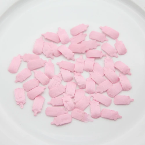 Bottle Pink 100 шт детские розовые голубые тканевые нагрудники соска для кормления конфетти на день рождения для мальчиков/девочек вечерние аксессуары - Цвет: Bottle Pink