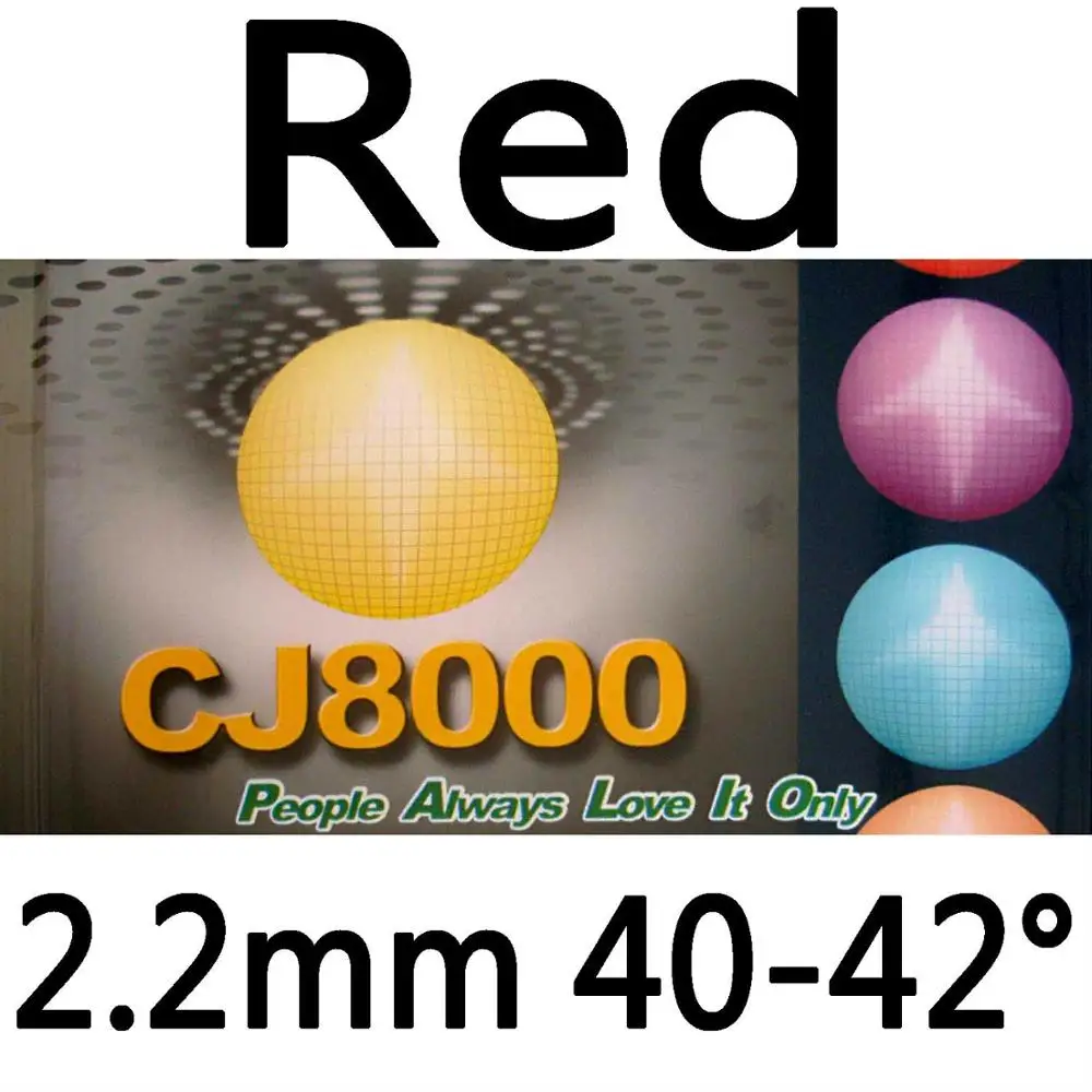 Palio CJ8000 BIOTECH(Короткий Средний корт, петля+ атака) Pips-In настольный теннис(пинг-понг) Резина с губкой(2,2 мм, 40-42degree - Цвет: Red 2.2mm H40-42