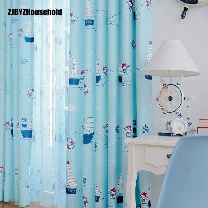 Детские занавески для спальни на окна с рисунком из мультфильма мальчиков в