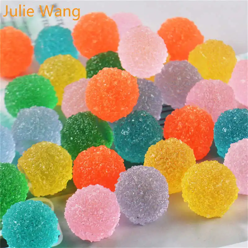 Julie Wang 20 шт. полимерные мягкие конфетные Подвески слизь еда сердце квадратный Пончик подвески ювелирные изделия изготовление аксессуаров украшения стола орнамент - Окраска металла: Ball
