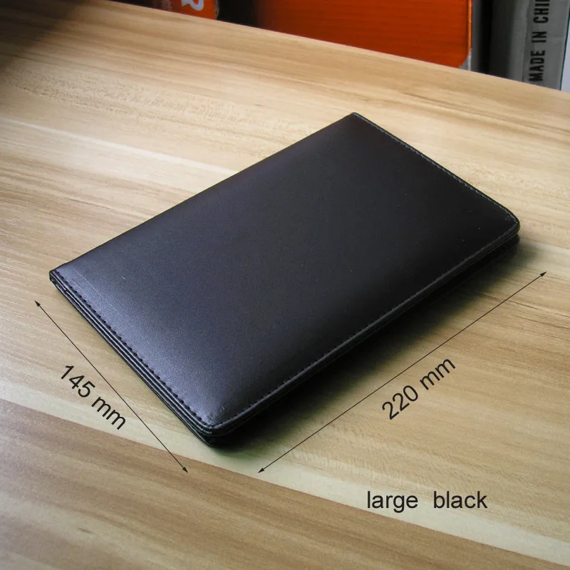 large black PU кожаная папка Меню крышка меню держатель кожаный держатель меню Органайзер офисный блокнот папка для файлов гостиничный Ресторан чехол для купюр - Цвет: large black