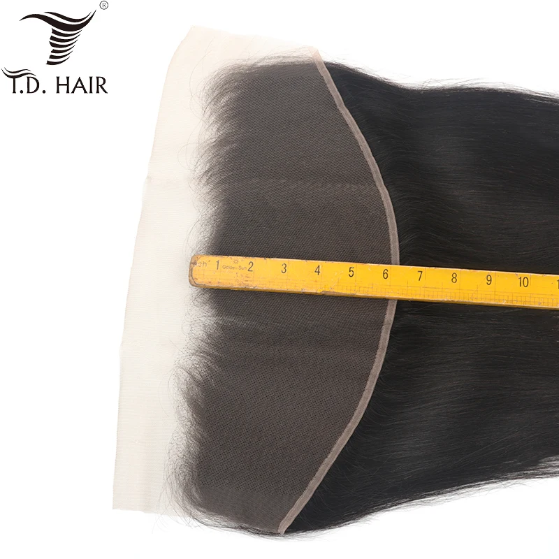 Tdhair перуанские прямые волосы 13x6 Бесплатная часть фронтальная кружевная застежка