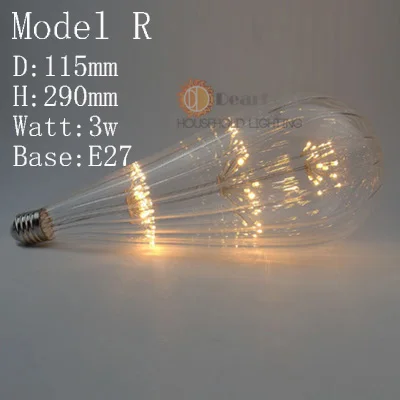 220 V-240 V E27 винтажный Ретро светодиодный светильник Эдисона 4W ST64/A19/G80 внутренний светодиодный светильник, Ночной светильник, рождественские подарки(BM50 - Цвет: Model R E27