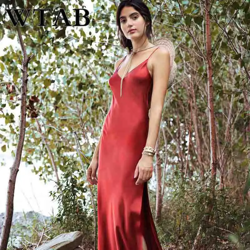 WTAB vestidos женское платье с открытой спиной и застежкой-молнией 2019 ремень весна-лето
