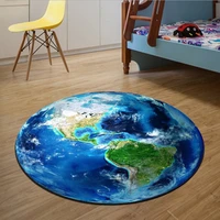 round carpet 3d print earth planet soft carpets anti slip rugs computer chair mat floor mat for kids room home decor
