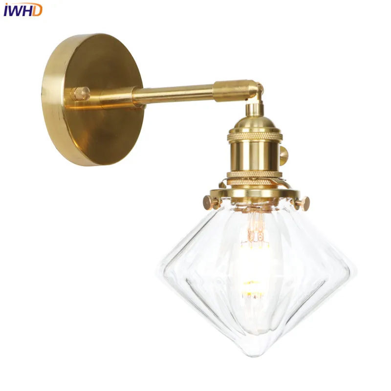 

IWHD Copper Nordic LED Wall Lamp Post Modern Wandlamp LED Bedroom Wall Light Industiral Vanity Light Applique Murale Luminaire