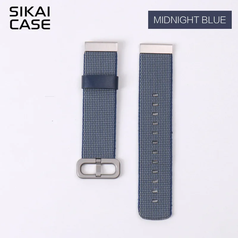 SIKAI 20 мм Универсальный сменный нейлоновый Браслет Для Xiaomi Huami Aamazfit Smartwatch ремешок для Aamazfit bip bit браслеты - Цвет: Midnight Blue