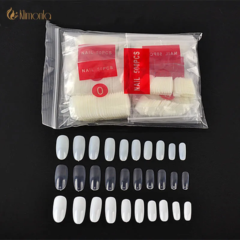 500 шт. Профессиональные Овальные накладные кончики для дизайна ногтей полное