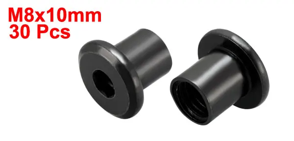 M8x10mm Uxcell Лидер продаж 30 шт./лот M6 M8 10-22 мм Шестигранная головка винтовой столб Женская резьба мебельная гайка железная никелированная - Цвет: M8x10mm