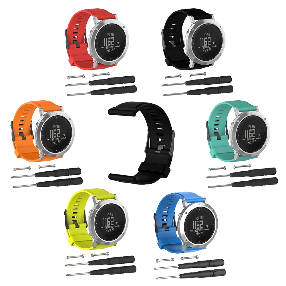 Силиконовый сменный ремешок для часов Suunto подачи сердечник из матовой стали 24 мм