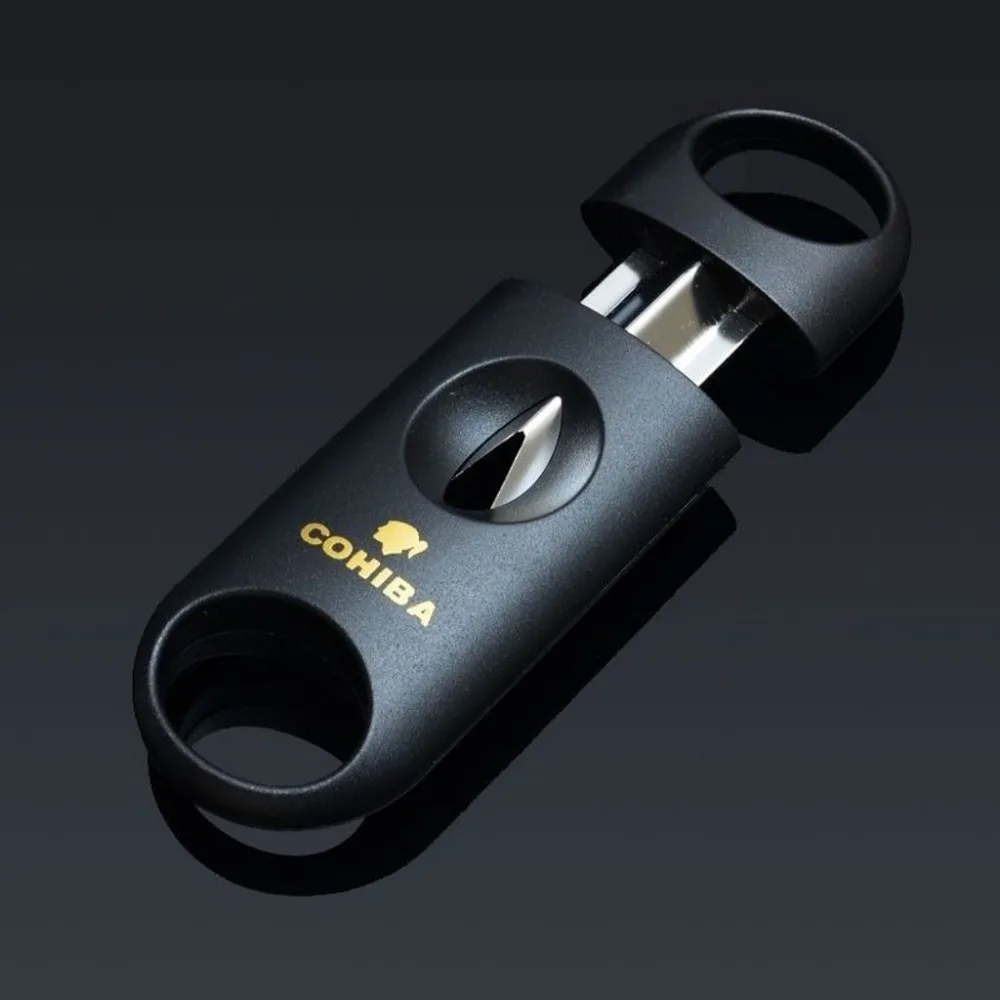 COHIBA металл с v образными полосками лезвие пластиковый сигарный резак ножницы для