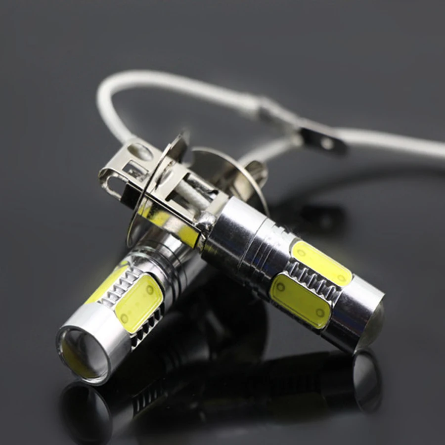 

2Pcs/Lot H3 White Lights 7.5W COB LED Bulb Car Auto Fog Light Source Projector Driving lamp 12V DC