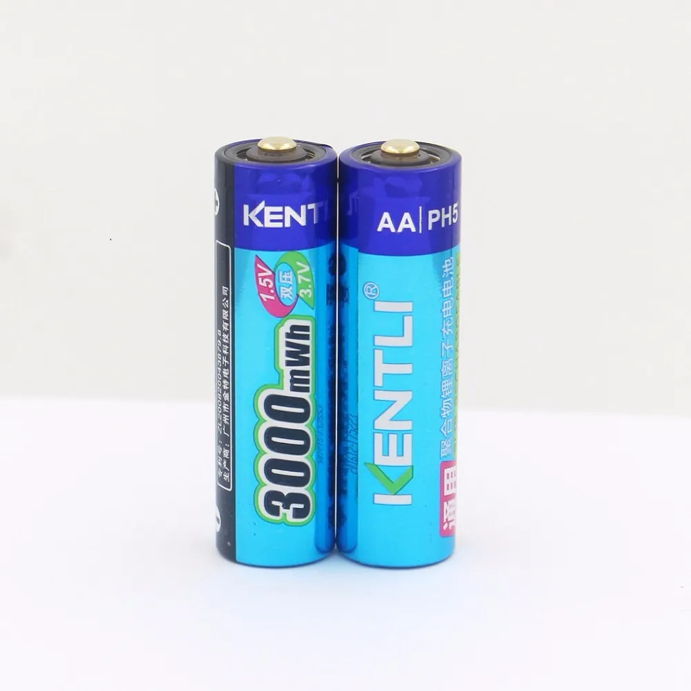 KENTLI 2pcs1.5v AA battery3000mWh перезаряжаемый литий ионный аккумулятор полимерный +
