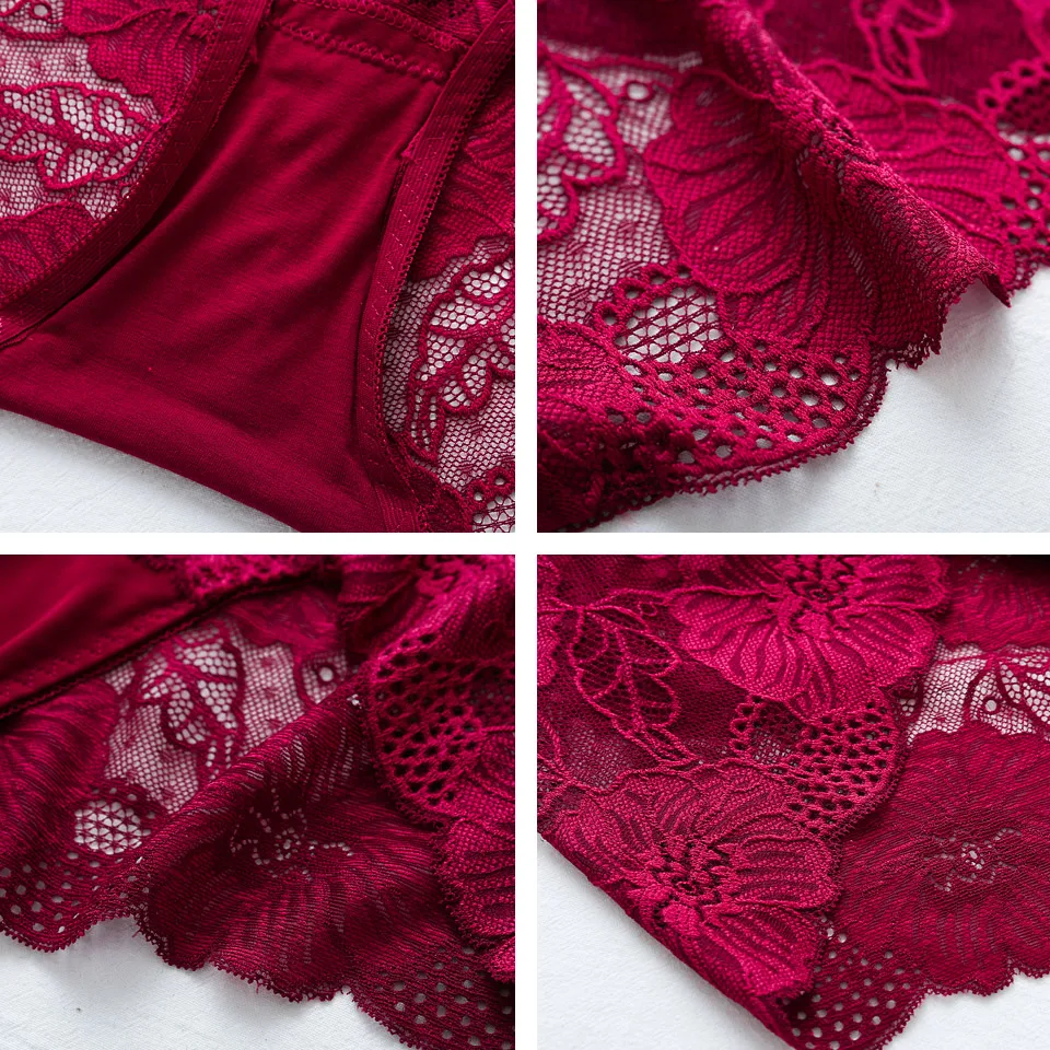 

3pcs/Lot Briefs White High Waist Women Panties Lace Sexy Transparent Female Lingerie Plus Size Underwear Solid Seamless Panty