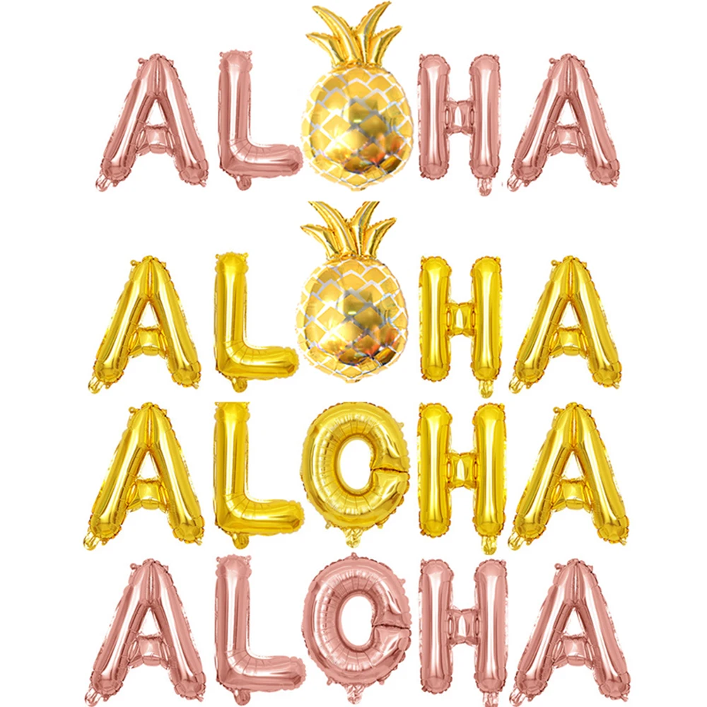 5 шт. Алоха Золотая фольга с надписью гелиевые воздушные шары вечерние баннеры