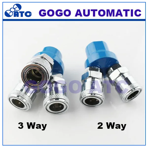 GOGO 2 Way/3 Way Пневматический воздушный Быстрый Соединительный фитинг G1/" /самоблокирующиеся пневматические фитинги труб