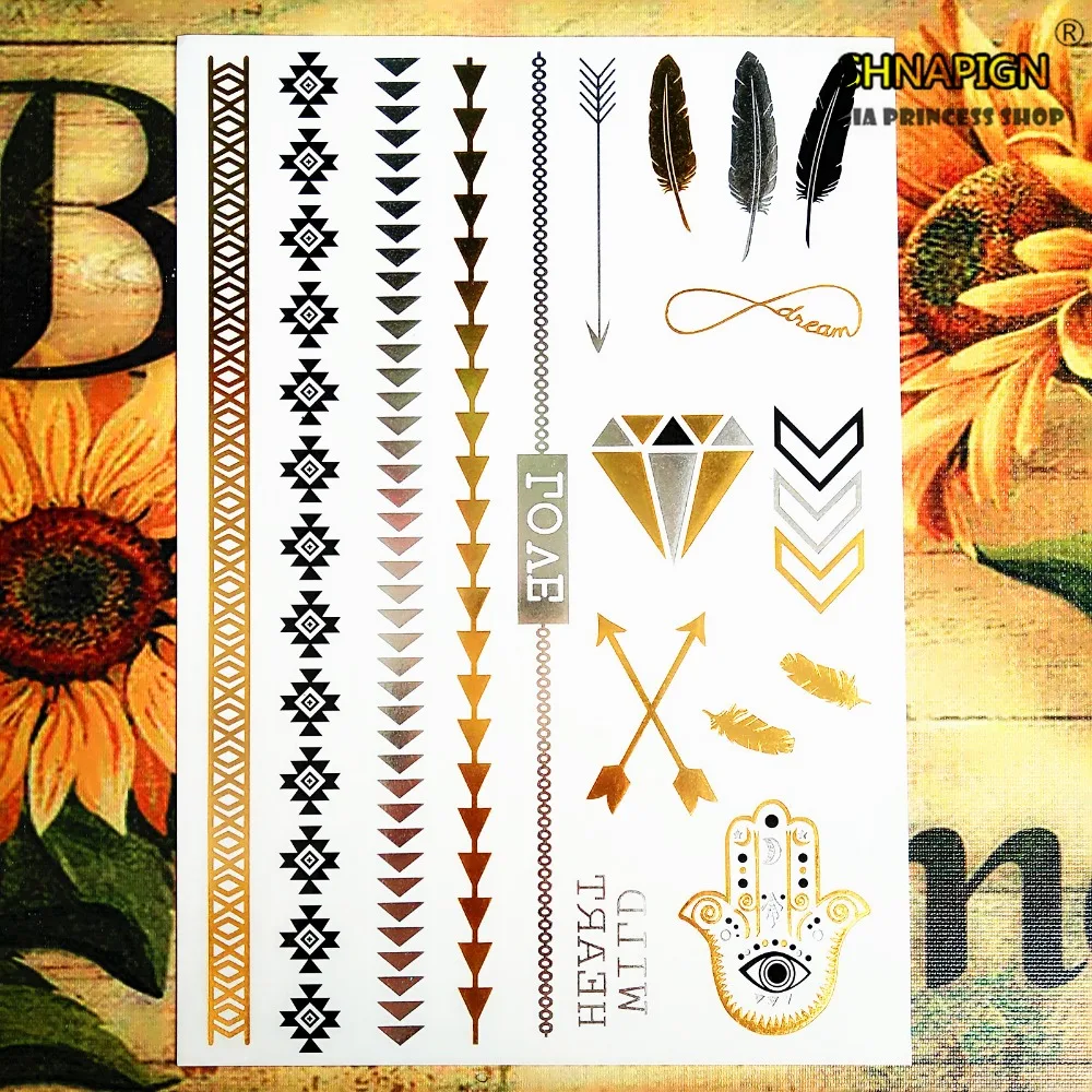 SHNAPIGN 24 стиля временная татуировка боди арт будущий глаз золотой дизайн наклейка